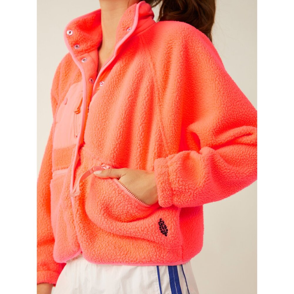 🎉LAST CHANCE🎉 FP MOVEMENT Hit The Slopes Fleece Jacket / Neon Coral - Picture 7 of 10